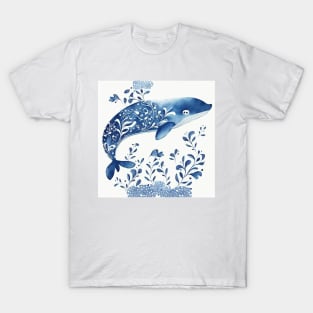 Majestic sea whale in navy blue T-Shirt